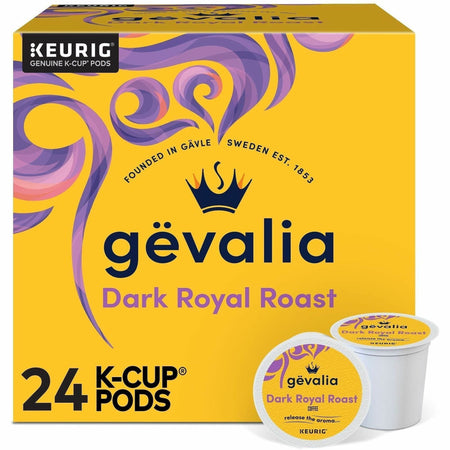 Gevalia K-Cup Dark Royal Roast Coffee - Compatible with Keurig Brewer - Arabica - 24 / Box