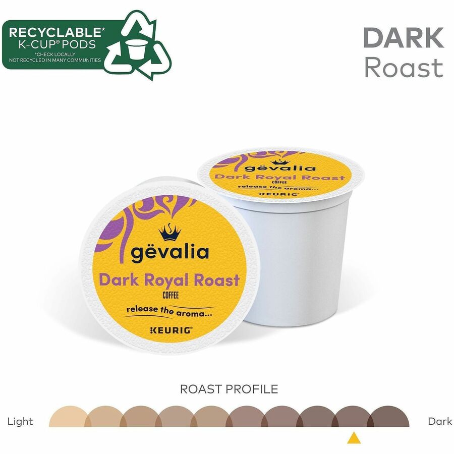 Gevalia K-Cup Dark Royal Roast Coffee - Compatible with Keurig Brewer - Arabica - 24 / Box