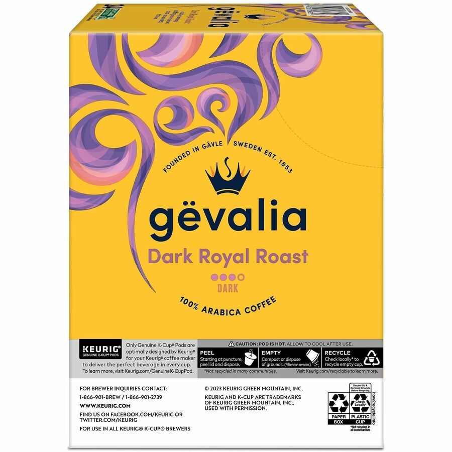 Gevalia K-Cup Dark Royal Roast Coffee - Compatible with Keurig Brewer - Arabica - 24 / Box