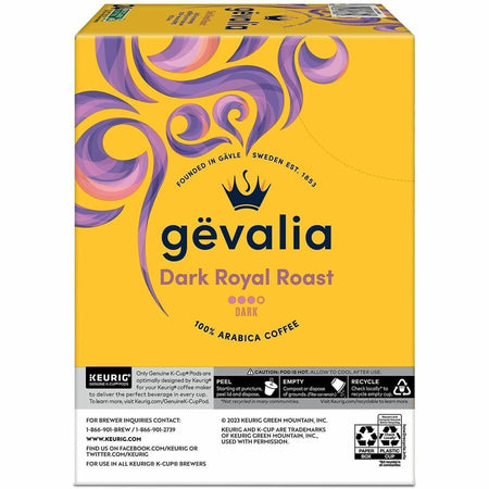 Gevalia K-Cup Dark Royal Roast Coffee - Compatible with Keurig Brewer - Arabica - 24 / Box