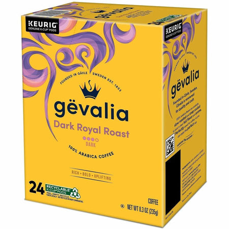 Gevalia K-Cup Dark Royal Roast Coffee - Compatible with Keurig Brewer - Arabica - 24 / Box