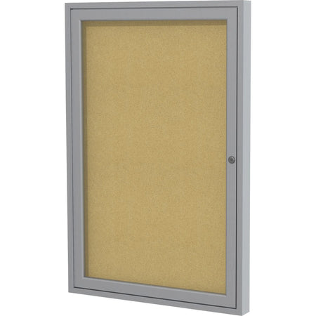 Ghent 1 Door Cork Bulletin Board - 24x18 - Illuminated Locking Enclosure - Enclosed Boards