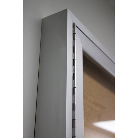Ghent 1 Door Enclosed Natural Cork Bulletin Board with Satin Frame - Alternate-Image1