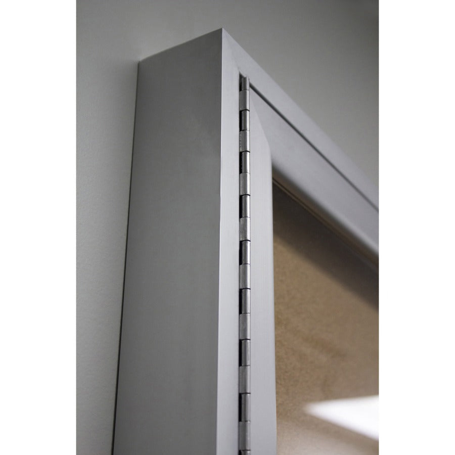 Ghent 1 Door Enclosed Natural Cork Bulletin Board with Satin Frame - Top