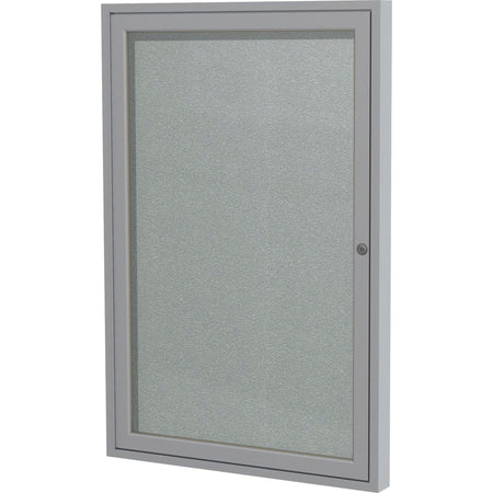Ghent 1 Door Enclosed Vinyl Bulletin Board with Satin Frame - 2000