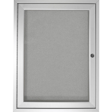 Ghent 1 Door Enclosed Vinyl Bulletin Board with Satin Frame - 2000