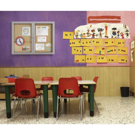 Ghent 2-Door Enclosed Bulletin Board - 48x36 Cork Surface - Boards