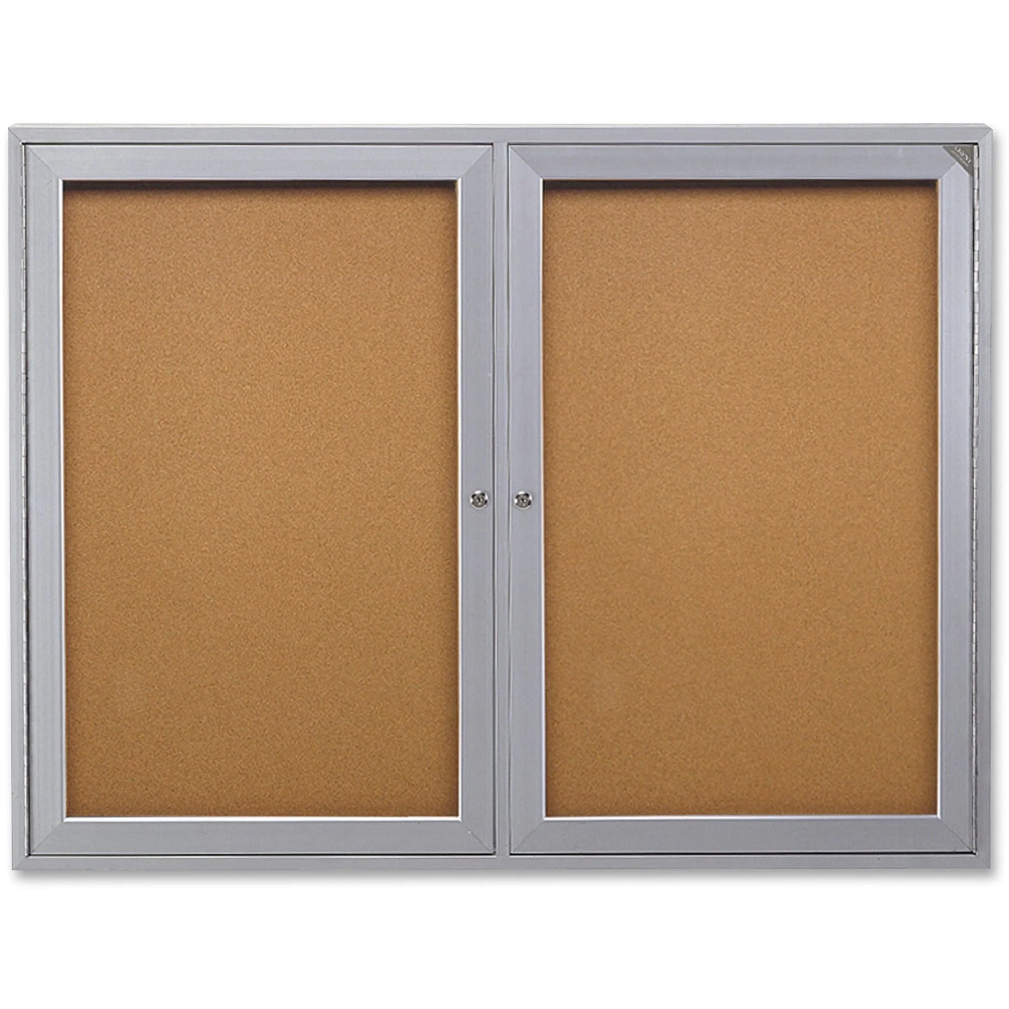 Ghent 2-Door Enclosed Bulletin Board - 48x36 Cork Surface - Boards