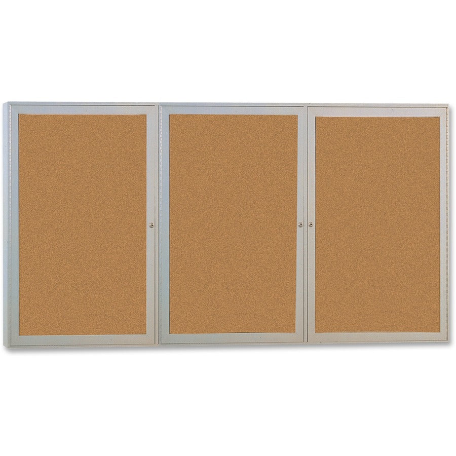 Ghent 3-door Enclosed Cork Bulletin Board - Front