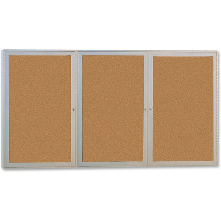 Ghent 3-door Enclosed Cork Bulletin Board - Front