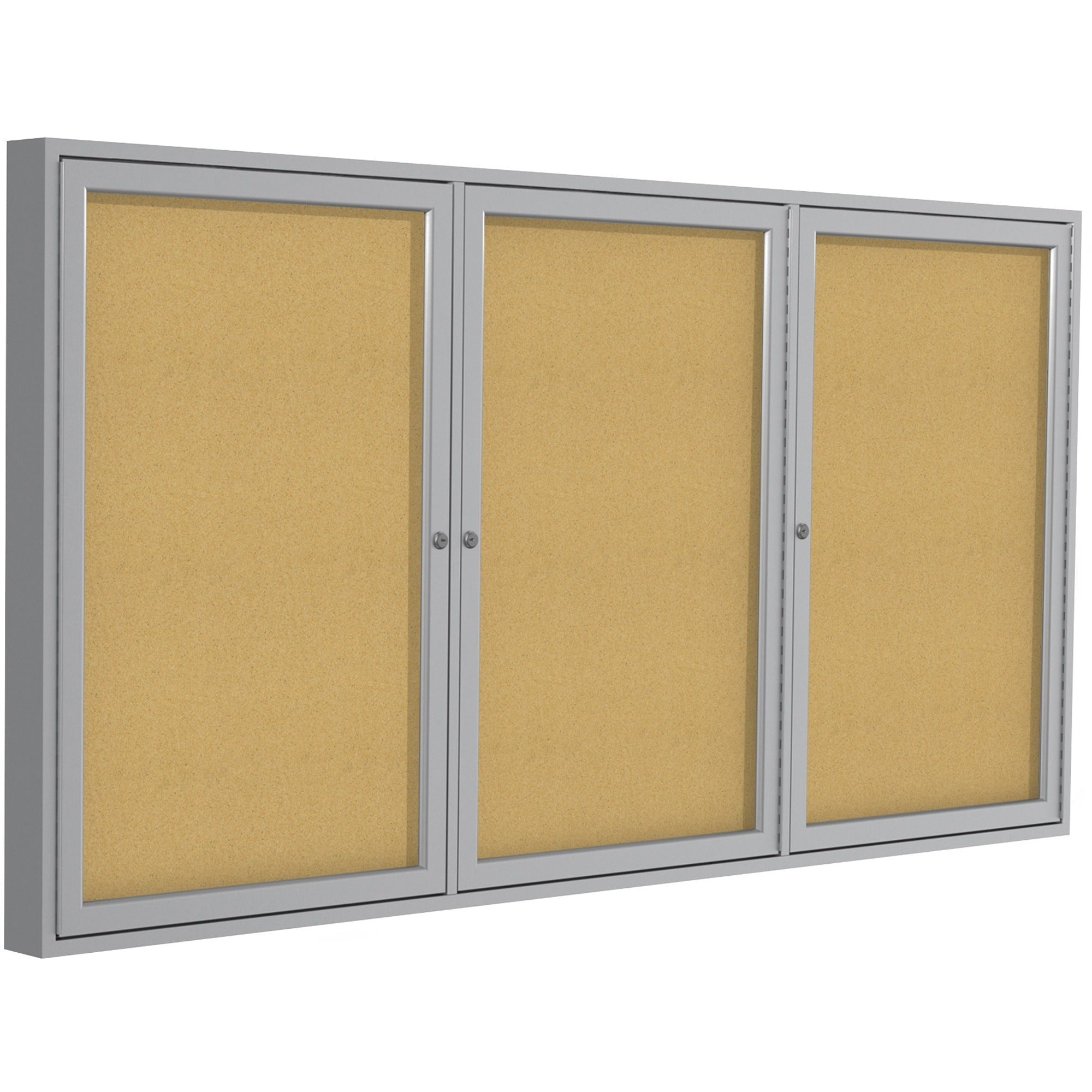 Ghent 3-Door Enclosed Indoor Bulletin Board - 2000
