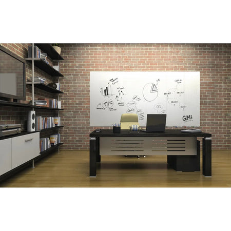 Ghent Aria Glass Whiteboard - 96’’x48’’ Tempered Surface - Magnetic - TAA Compliant - Dry Erase Boards