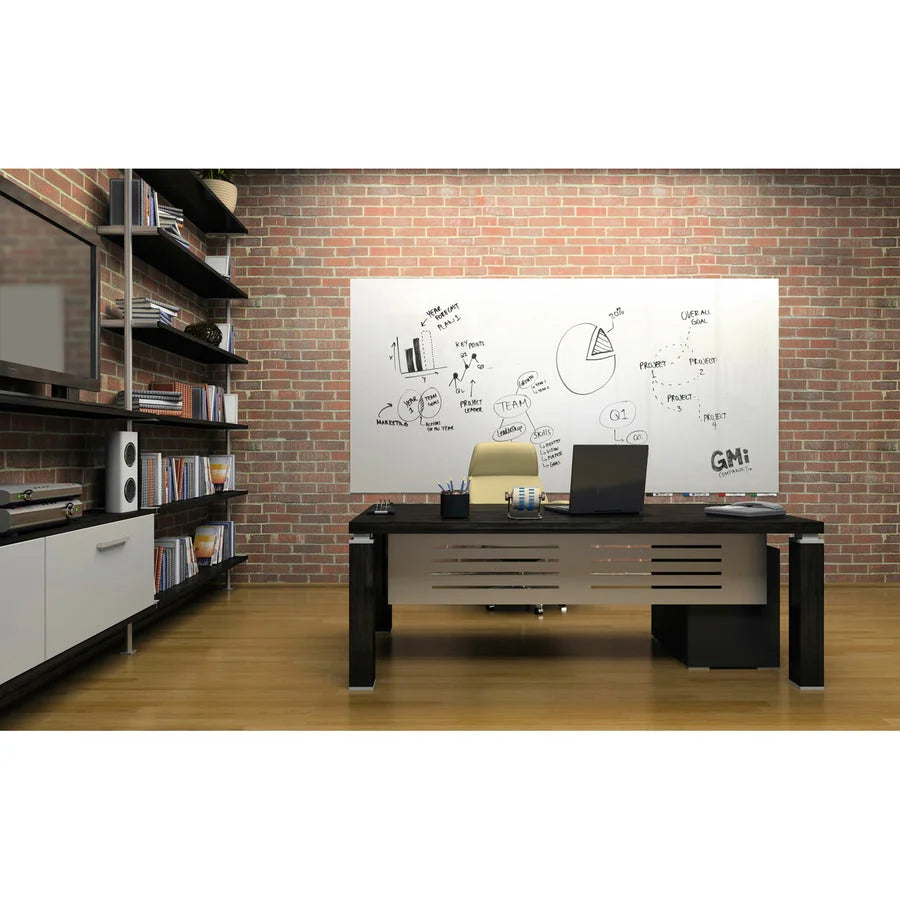 Ghent Aria Low Profile Glass Whiteboard - 36x24’’ - Magnetic Surface - TAA Compliant - Dry Erase Boards