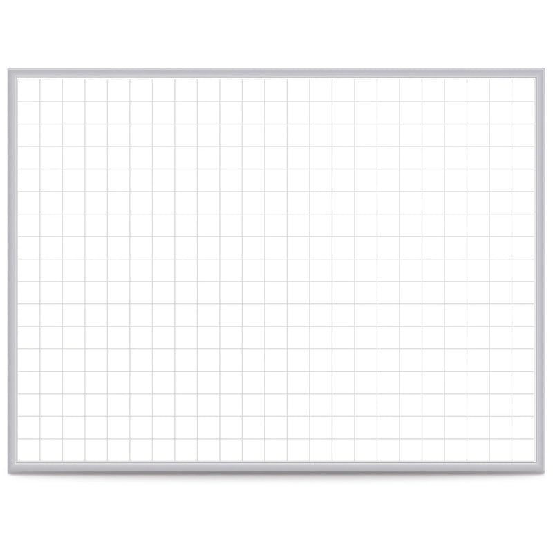 Ghent Grid Whiteboard 48x36 - Magnetic Steel Surface - Aluminum Frame - Stain Ghost Fade Resistant - Dry Erase Boards