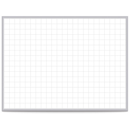 Ghent Grid Whiteboard 72x48 - Steel Surface Aluminum Frame - Magnetic Stain/Ghost/Fade Resistant - Accessory Tray - TAA