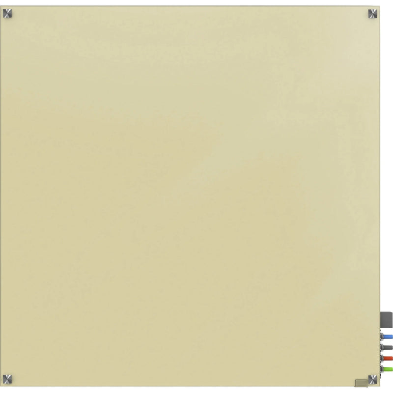 Ghent Harmony 48x48 Magnetic Glass Dry Erase Board - Beige Square - Boards