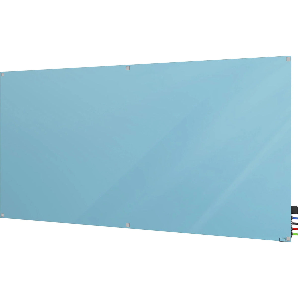 Ghent Harmony 96x48’’ Blue Glass Dry Erase Board - Magnetic Square - Boards