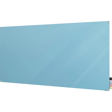 Ghent Harmony 96x48’’ Blue Glass Dry Erase Board - Magnetic Square - Boards