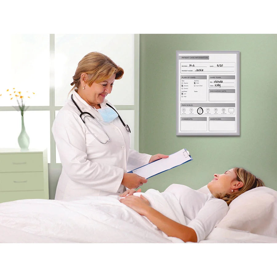 Ghent Healthcare Whiteboard: 36x24’’ Steel Surface Aluminum Frame - Dry Erase Boards
