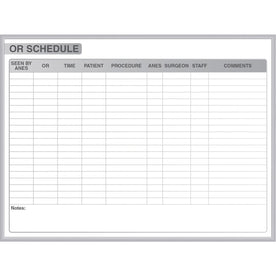 Ghent Healthcare Whiteboard: 48x36’’ Steel Surface Aluminum Frame - Dry Erase Boards