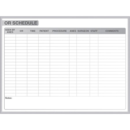 Ghent Healthcare Whiteboard: 72x48’’ Steel Surface Aluminum Frame Magnetic - Stain Ghost Fade Resistant - Dry Erase