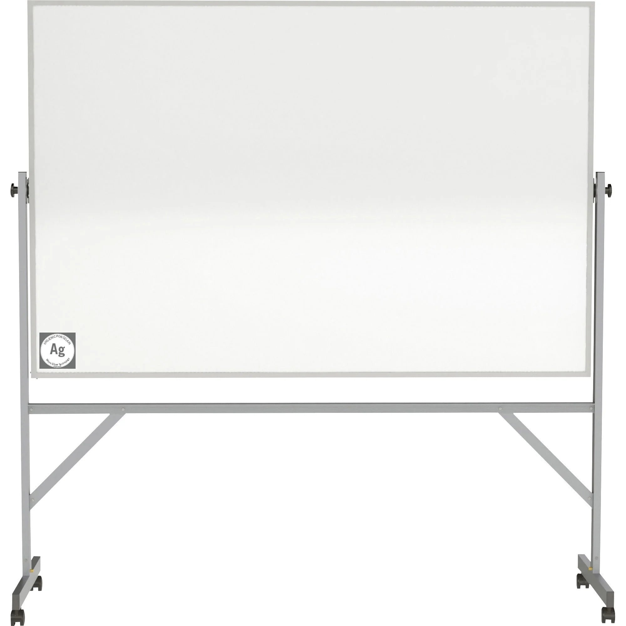 Ghent Hygienic Porcelain Mobile Whiteboard - 72x48’’ - Aluminum Frame - Dry Erase Boards