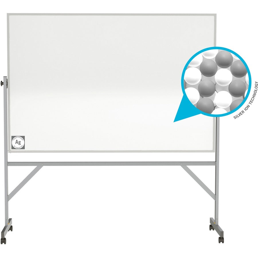 Ghent Hygienic Porcelain Mobile Whiteboard with Aluminum Frame - Alternate-Image1