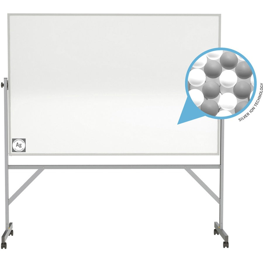 Ghent Hygienic Porcelain Mobile Whiteboard with Aluminum Frame - Alternate-Image3