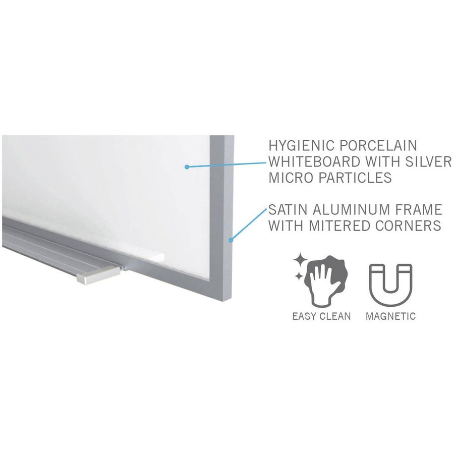 Ghent Hygienic Porcelain Whiteboard with Aluminum Frame - Alternate-Image2