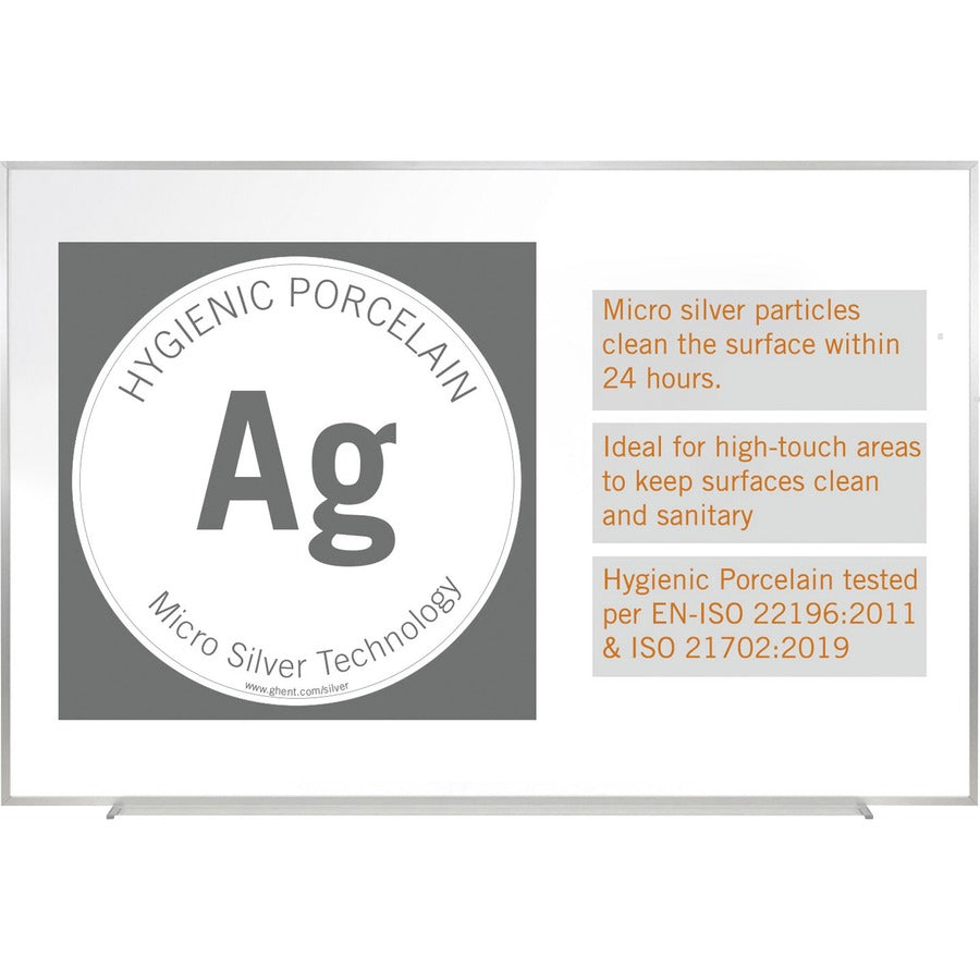 Ghent Hygienic Porcelain Whiteboard with Aluminum Frame - Alternate-Image1