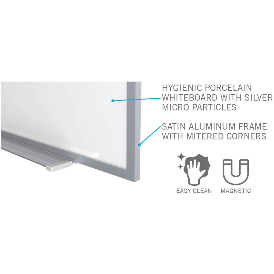 Ghent Hygienic Porcelain Whiteboard with Aluminum Frame - Alternate-Image1
