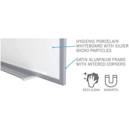 Ghent Hygienic Porcelain Whiteboard with Aluminum Frame - Alternate-Image1