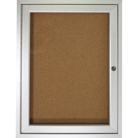 Ghent Indoor Bulletin Board: 36x24 Cork Surface Shatter Resistant - Enclosed Boards