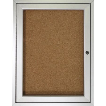 Ghent Indoor Bulletin Board: 36x24 Cork Surface Shatter Resistant - Enclosed Boards