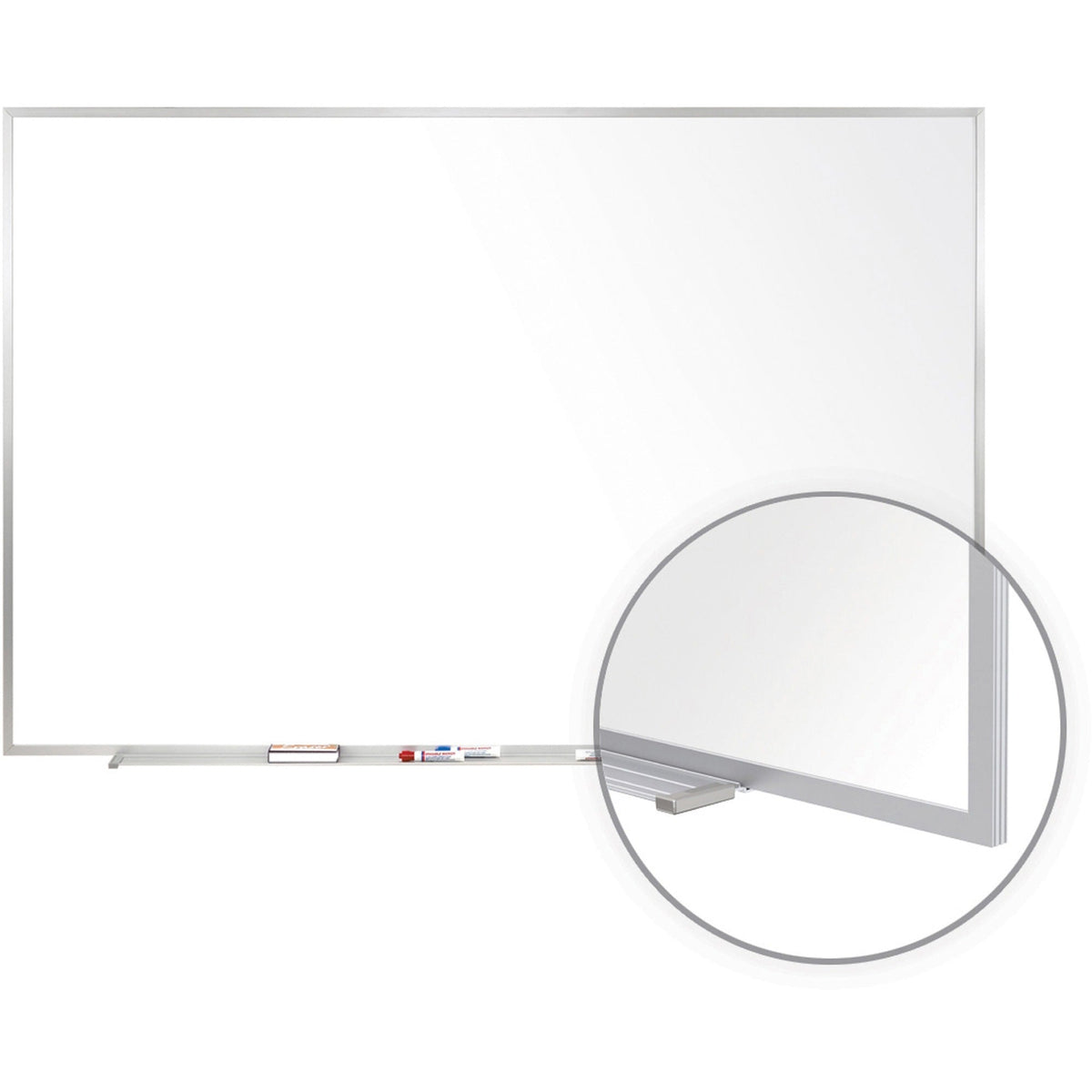 Ghent M1-46-4 Porcelain Magnetic Whiteboard with Aluminum Frame - 2000