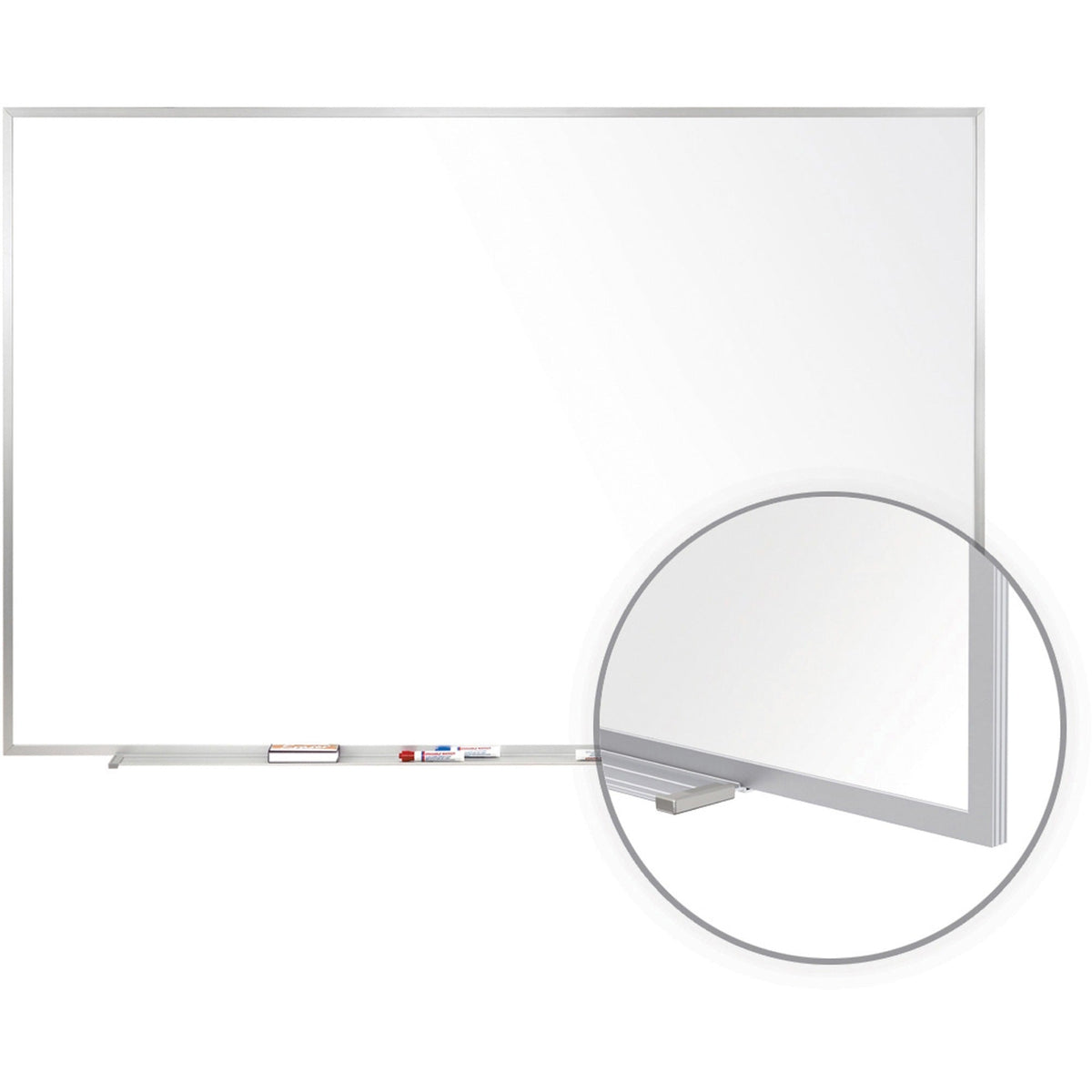 Ghent M1-48-4 Porcelain Magnetic Whiteboard with Aluminum Frame - 2000