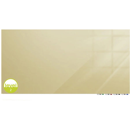 Ghent Magnetic Aria 72x36’’ Beige Glass Whiteboard - Eraser Included - Dry Erase Boards