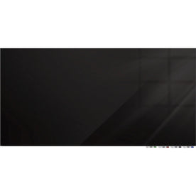 Ghent Magnetic Aria 72x48 Black Glass Whiteboard - Horizontal Eraser Included - Dry Erase Boards