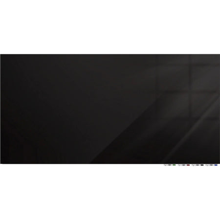 Ghent Magnetic Aria 72x48 Black Glass Whiteboard - Horizontal Eraser Included - Dry Erase Boards