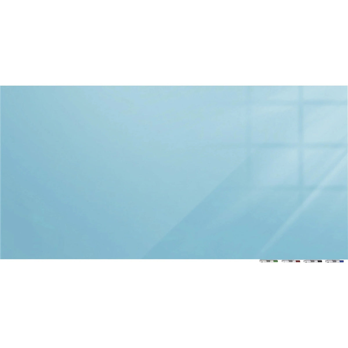 Ghent Magnetic Aria 72x48 Blue Glass Whiteboard - Horizontal Eraser Included - Dry Erase Boards