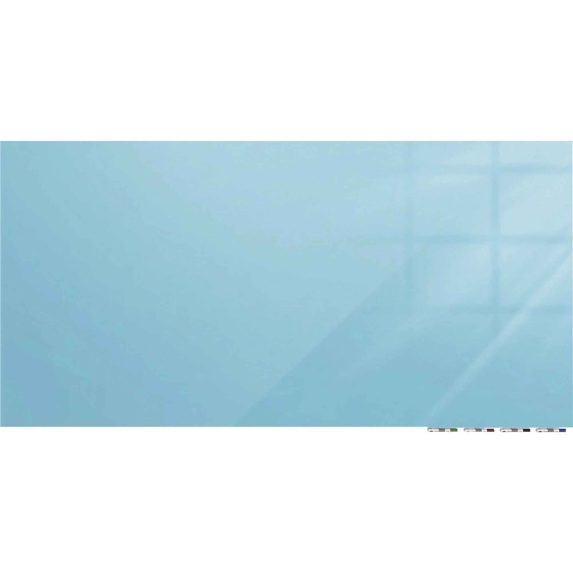 Ghent Magnetic Aria 72x48 Blue Glass Whiteboard - Horizontal Eraser Included - Dry Erase Boards