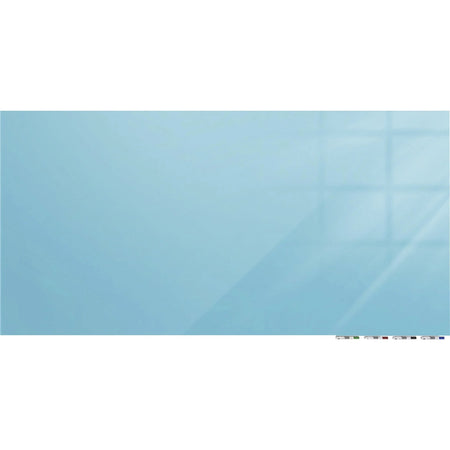 Ghent Magnetic Aria 72x48 Blue Glass Whiteboard - Horizontal Eraser Included - Dry Erase Boards