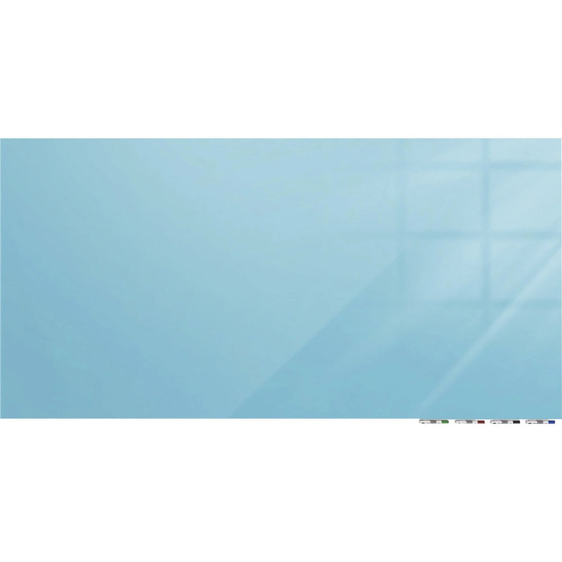 Ghent Magnetic Aria 72x48 Blue Glass Whiteboard - Horizontal Eraser Included - Dry Erase Boards