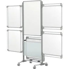 Ghent Nexus Easel+ - 26’’ (2.2 ft) Width x 39’’ (3.2 Height - White Porcelain Surface - Frosted Acrylic Frame