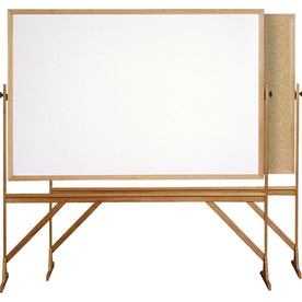 Ghent Reversible Cork Bulletin Board/Whiteboard - 72x48 - Wood Frame - Combo Boards