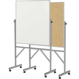 Ghent Reversible Cork Bulletin Board/Whiteboard Combo - 36x48 - Aluminum Frame - Boards