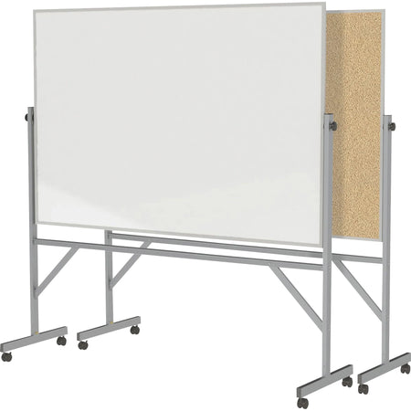 Ghent Reversible Cork Bulletin Board/Whiteboard Combo - 6x4 ft - Aluminum Frame - Boards