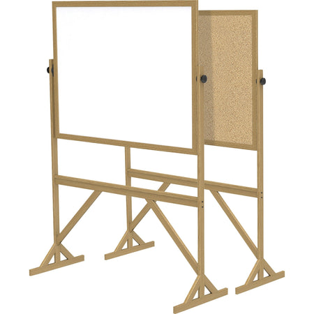 Ghent Reversible Cork Bulletin Board/Whiteboard with Wood Frame - 2000