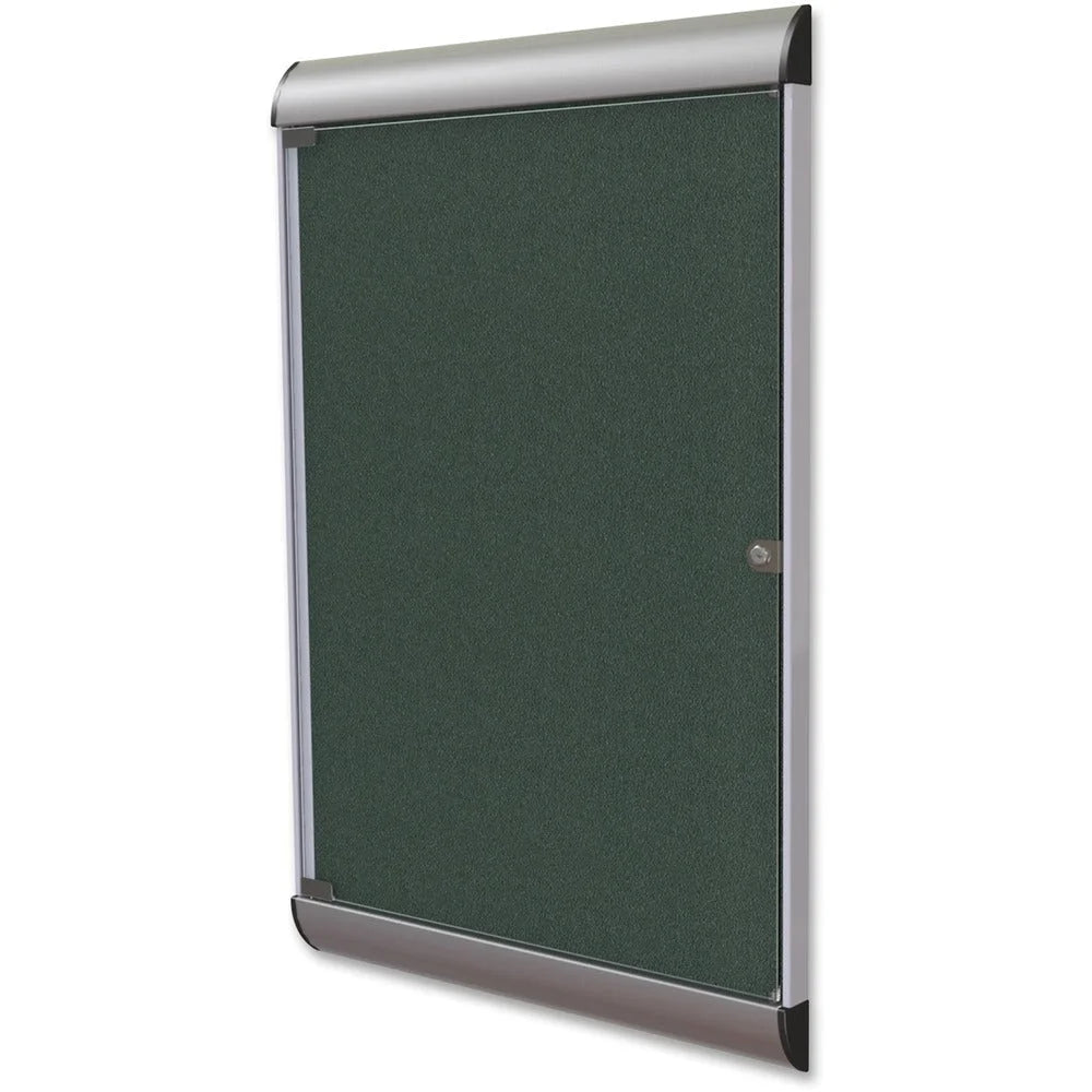 Ghent Silhouette Enclosed Ebony Vinyl Tackboard - Stylish 42.13’’ x 27.75’’ Board - Boards