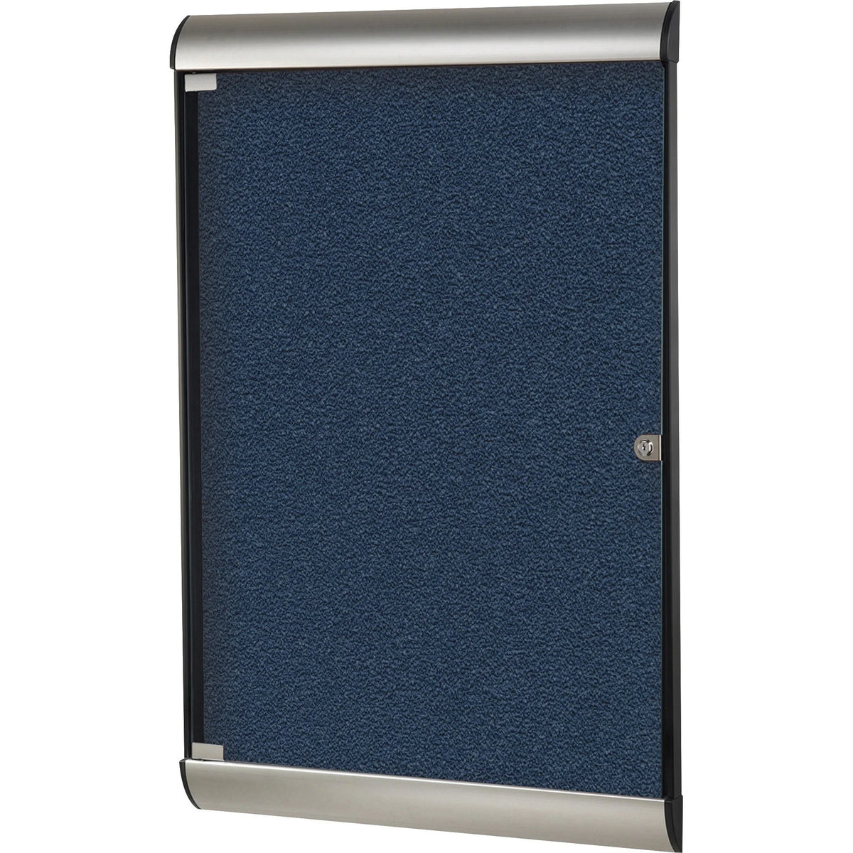 Ghent Silhouette Enclosed Navy Vinyl Tackboard - 42.13’’ x 27.75’’ - Aluminum Frame - Boards